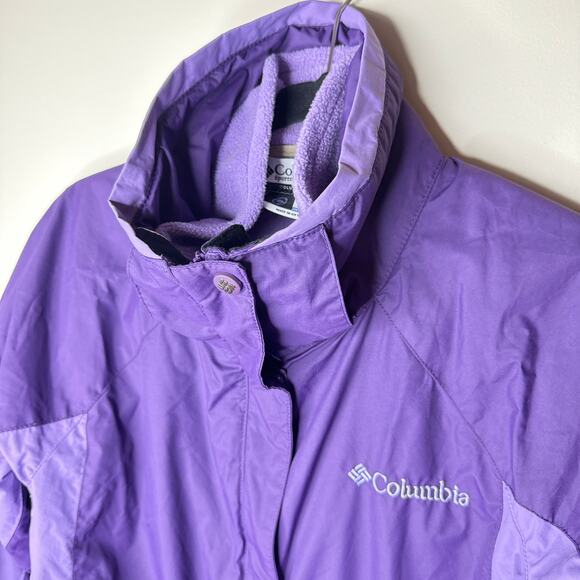 Columbia Woman's Purple 3-in-1 Interchange‎ Jacket Medium Waterproof Hiking - Picture 2 of 11